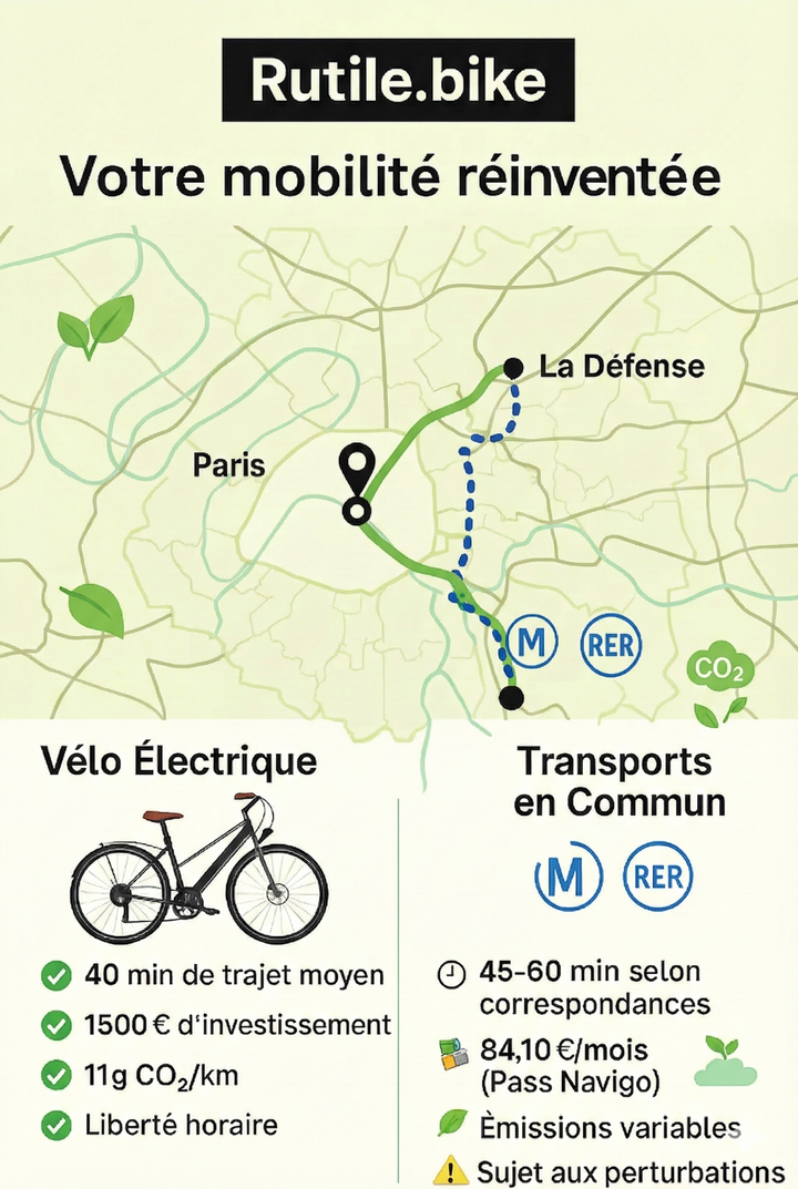 Vélo électrique ou transports en commun ? On a comparé sur un trajet Paris / Montreuil / La Défense