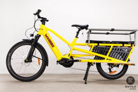 Vélo électrique longtail Yuba Spicy Curry Jaune transport d'enfants