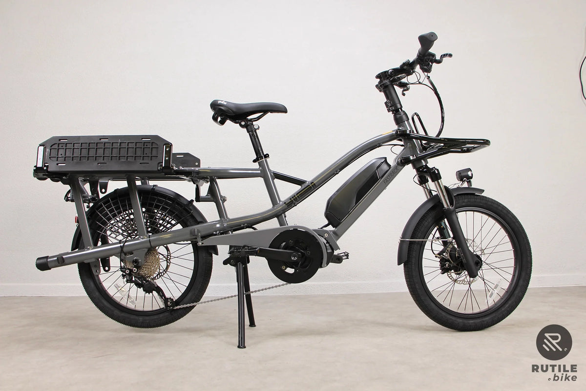 Velo longtail electrique Yuba Fastrack gris occasion pas cher