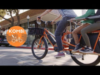 Vidéo du Vélo cargo longtail électrique Yuba Kombi Orange tout équipé